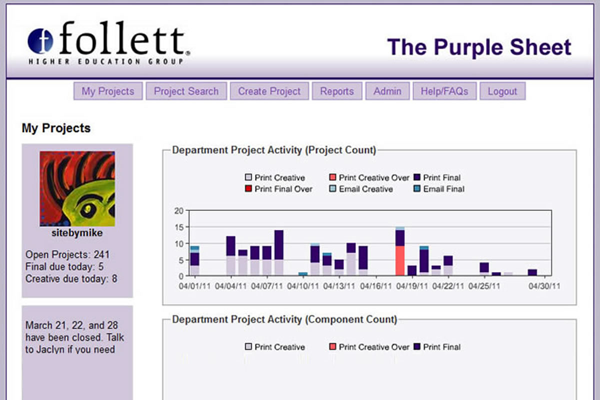 PurpleSheet project tracker