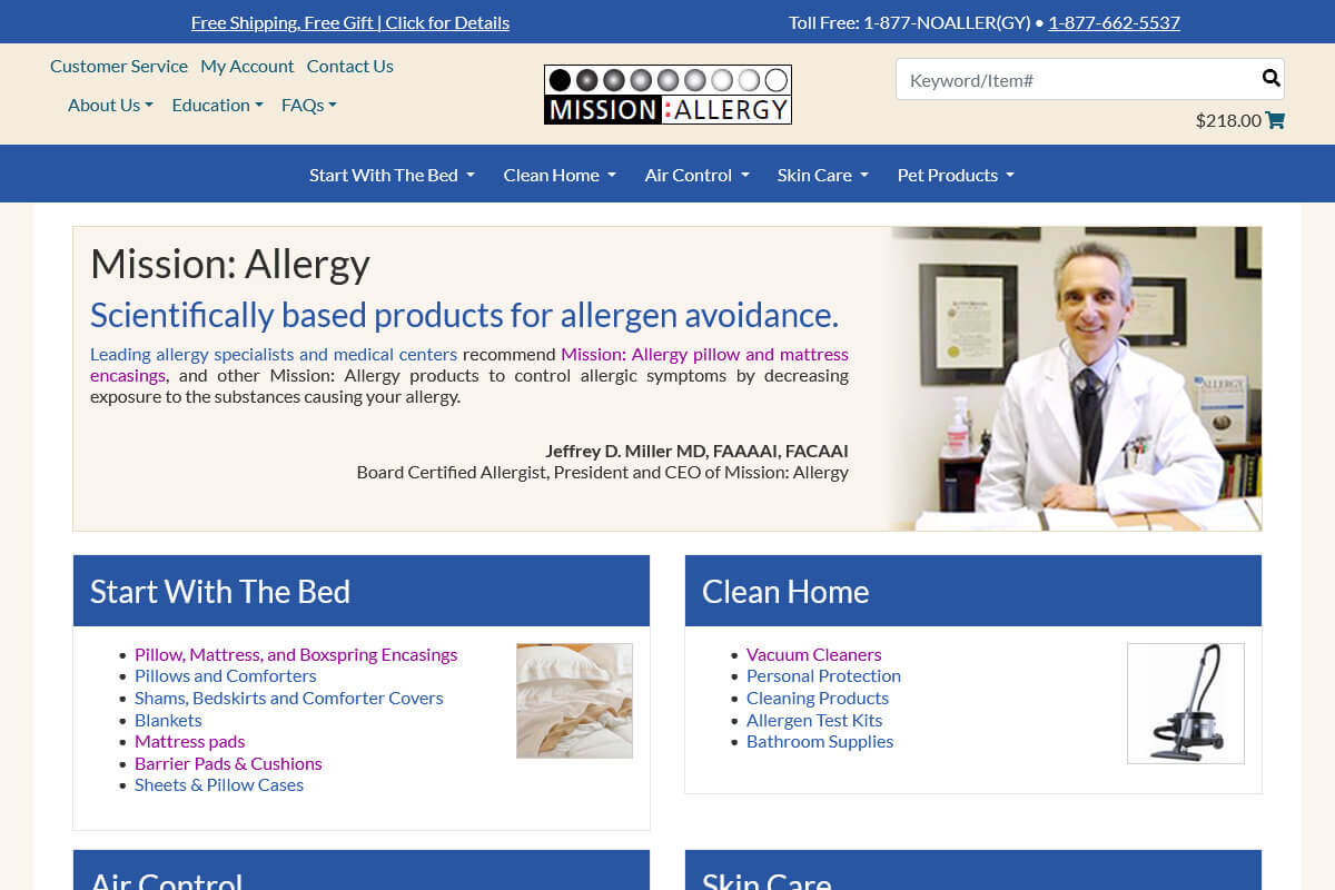 Mission: Allergy website