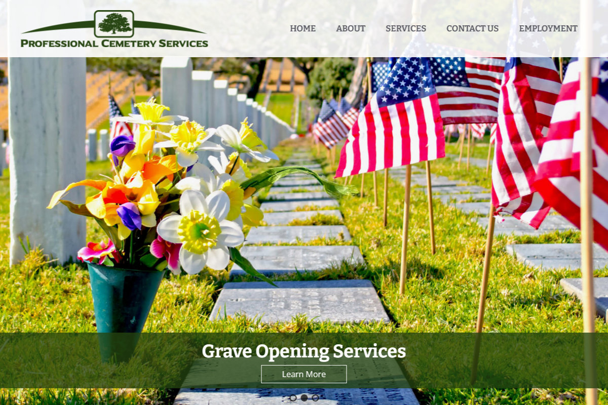 professional cemetery services screenshot