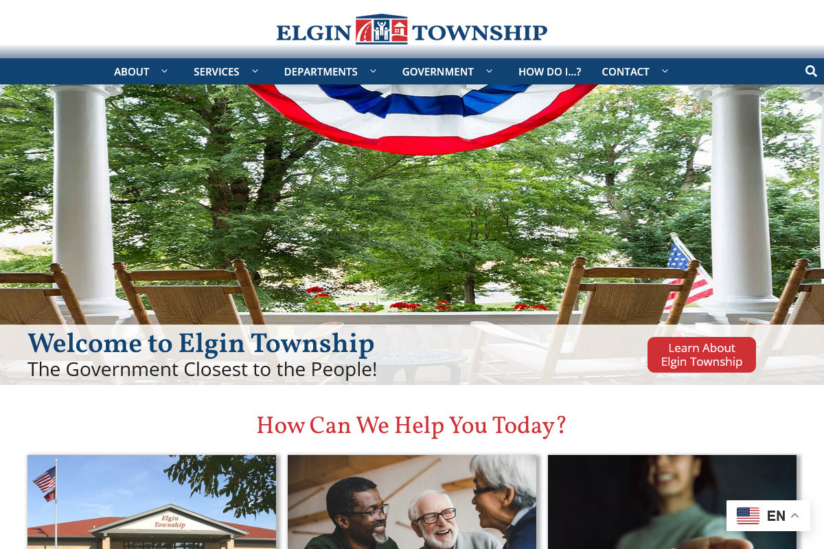 elgin township website screenshot